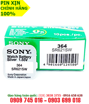 Sony SR621SW-364 ; Pin đồng hồ 1,55v Sony SR621SW-364 Silver Oxide chính hãng